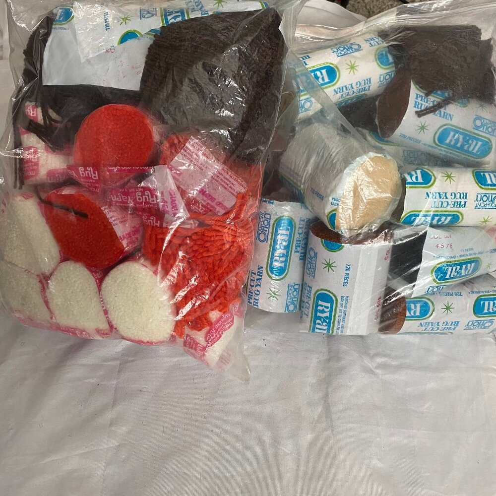 Lot of 2 Pounds of Pre Cut Rug Yarn